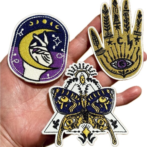 Set of 10 Evil Eye Iron on Patch Witch Patches Evil Eye Embroidered Patches - Picture 4 of 4